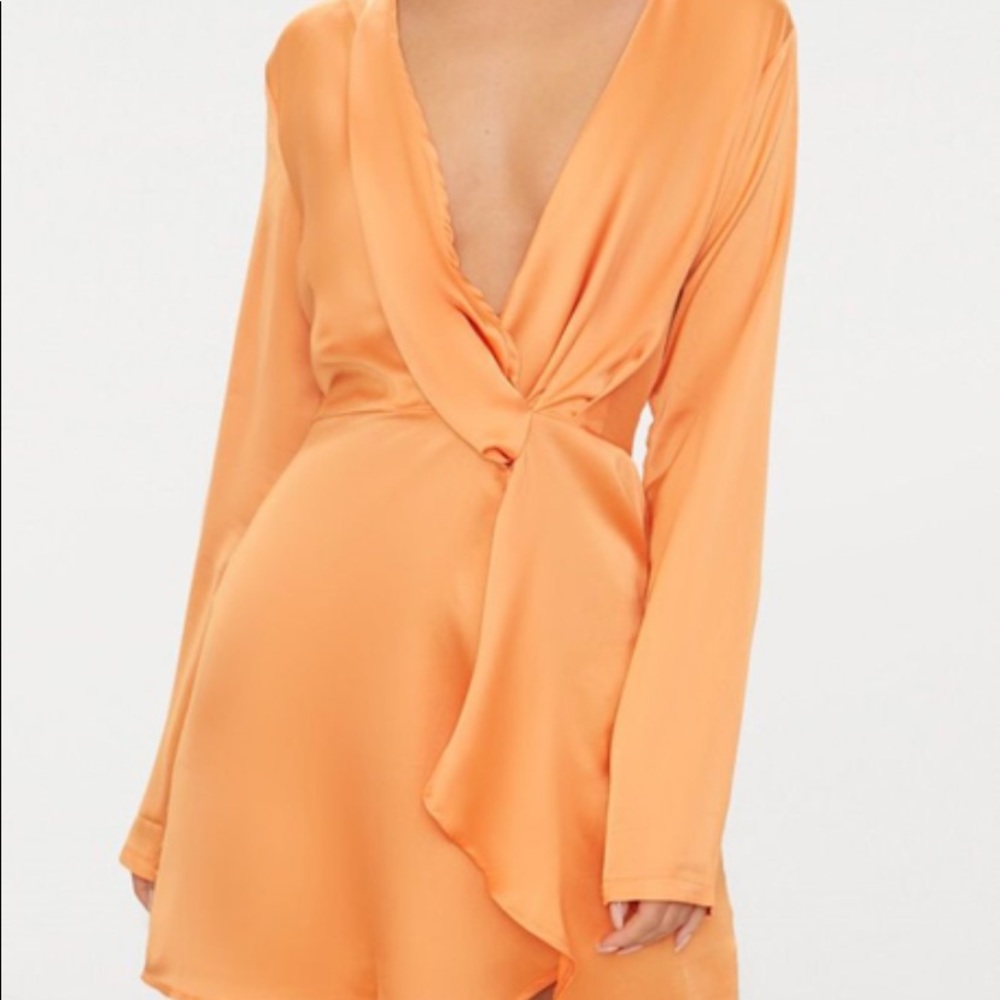 Pretty little things orange satin dress